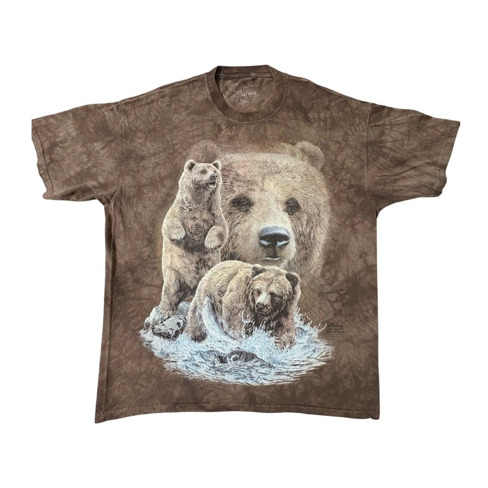 The Mountain Brown Tie Dye Grizzly Bear Graphic T Shirt XL Find 10 Bears